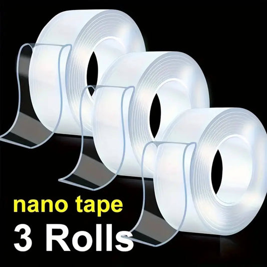 Double Sided Tape Heavy Duty – 3 Rolls (30FT) Nano Tape, Rug Tape, Super Tough Mounting – Best Double-Sided Tape for Wall, Carpet, DIY, Home & Office